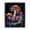Stupell Industries Psychedelic Mushroom Scene Framed Floater Canvas Wall Art Design by Nina Blue